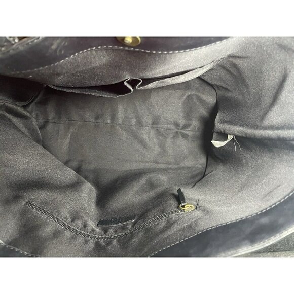 Frye and Co. Core Satchel Large Tote Black Faux Leather Bag - Picture 5 of 16